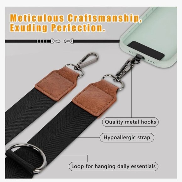 Crossbody Cell Phone Lanyard - Universal Crossbody Phone Strap Adjustable Strap - Picture 2 of 10